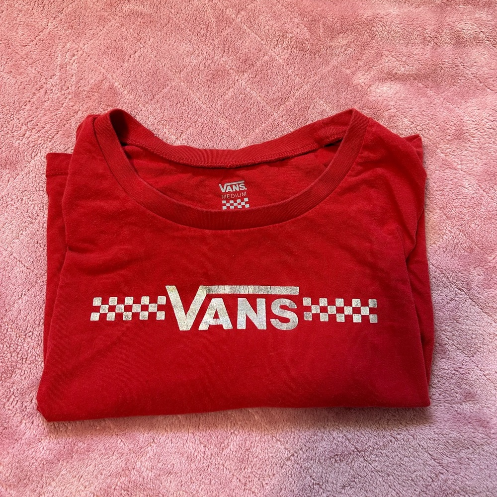 Vans red cropped tee
